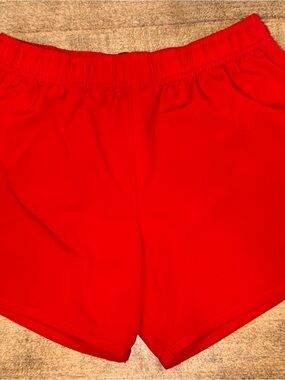 Girls BCG Red Elastic Waist Running Shorts